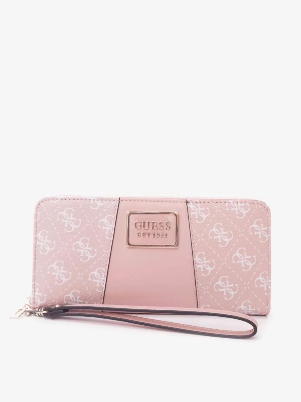 Guess Tyren Blush Pink Logo Zip Wristlet Wallet SLG